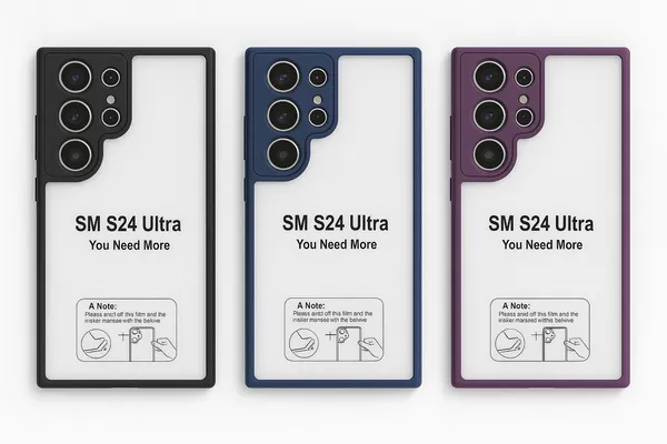 C4N-YFTM_Crystal_Clear_Hard_Back_Case_for_Samsung_Galaxy_S24_Ultra_-_Black_Frame