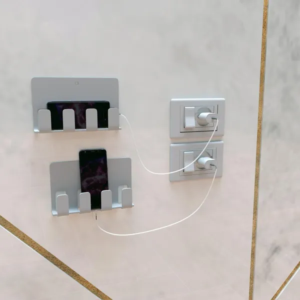 (Mobile_Cover)_4PHONE_Mobile_Wall_Stand_for_Charging_Unbreakable_Wall_Mounted_Key_Chain_Stand_with_4_Hooks