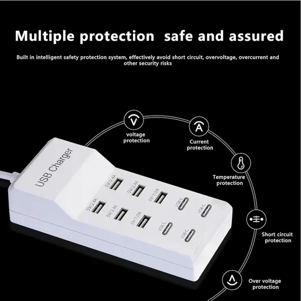 USB_Charger,5V_10A(50W)_USB_Charging_Station_with_10-Port_(6_USB-A_Port_&_4_USB-C_Port)