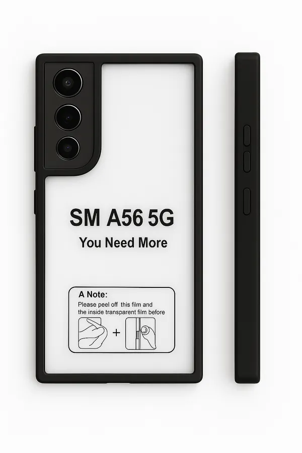 YFTM_Crystal_Clear_Hard_Back_Case_for_Samsung_Galaxy_A56_5g_-_Black_Frame