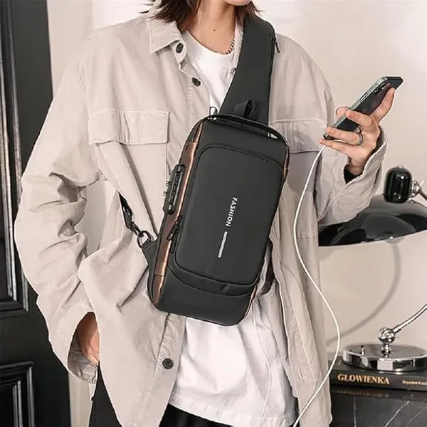 Waterproof_Chest_Bag_USB_Men_And_women_Crossbody_Sling_Bag_Men_Crossbody_Bag_For_Men_Anti_Theft_USB_Shoulder_Bag_Man_Cross_Body_Travel_Sling_Chest_Sports_Style_Shoulder_Bag_Electric