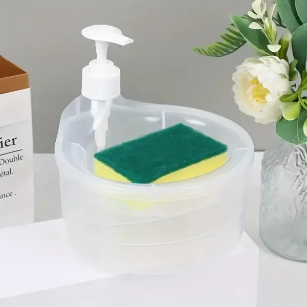 Double_Layer_Soap_Dispenser_For_Bathroom_Accessories__Double_Layer_2_in_1_Liquid_soap_Dispenser_with_Pump_and_Sponge_|_15_x_16_x_17_CM_|_Multi-Color
