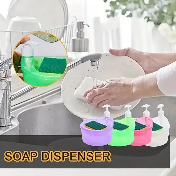 Double_Layer_Soap_Dispenser_For_Bathroom_Accessories__Double_Layer_2_in_1_Liquid_soap_Dispenser_with_Pump_and_Sponge_|_15_x_16_x_17_CM_|_Multi-Color