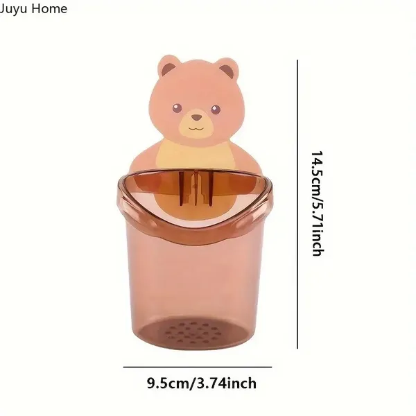 Plastic_Stand_For_Toothpaste_Comb_Brush_Cream_Lotion_Kids_Bathroom_Cup_Drain_Waterproof_Self_Adhesive_Teddy_Bearset_Of_2_Pcs