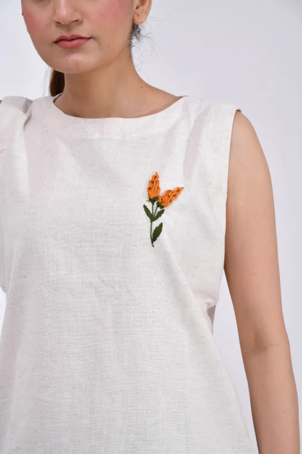 Ivory__Sleeveless_Top_Side_Button_with_Hand_Embroidered_motif
