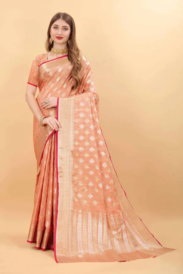 Gajari_Amazing_Ethnic_Wear_Silk_Blended_Chanderi_Traditional_Saree