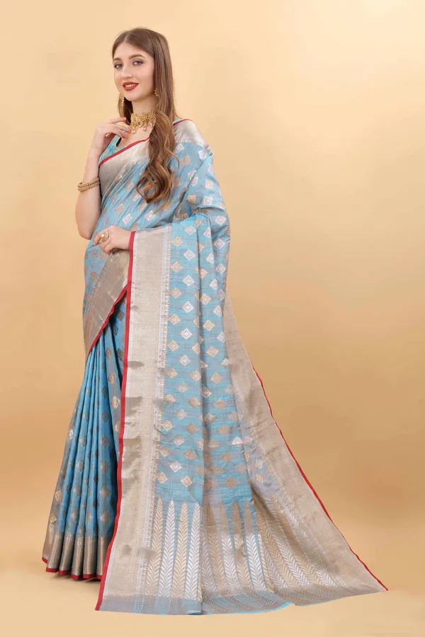 Sky_Blue_Amazing_Ethnic_Wear_Silk_Blended_Chanderi_Traditional_Saree