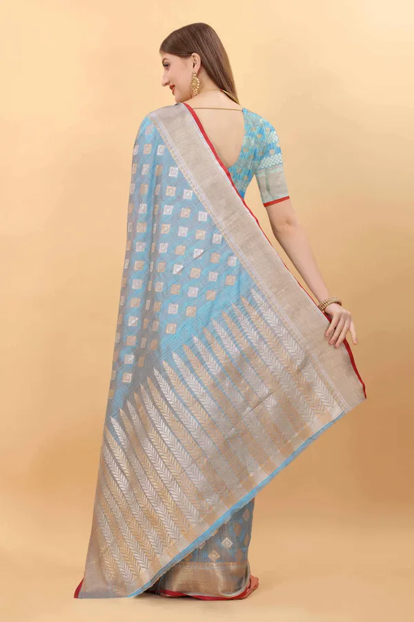 Sky_Blue_Amazing_Ethnic_Wear_Silk_Blended_Chanderi_Traditional_Saree