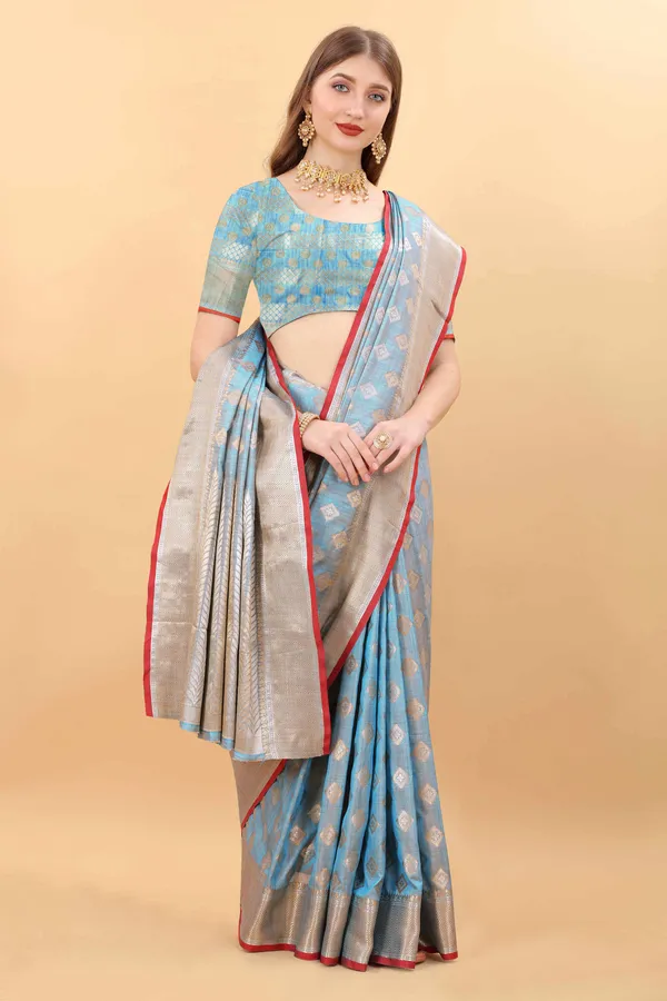 Sky_Blue_Amazing_Ethnic_Wear_Silk_Blended_Chanderi_Traditional_Saree
