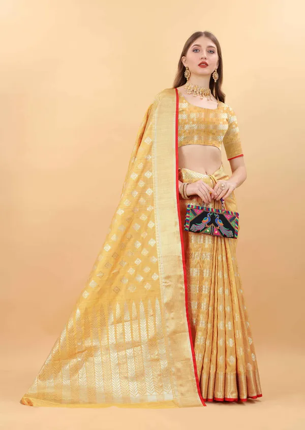Yellow_Amazing_Ethnic_Wear_Silk_Blended_Chanderi_Traditional_Saree