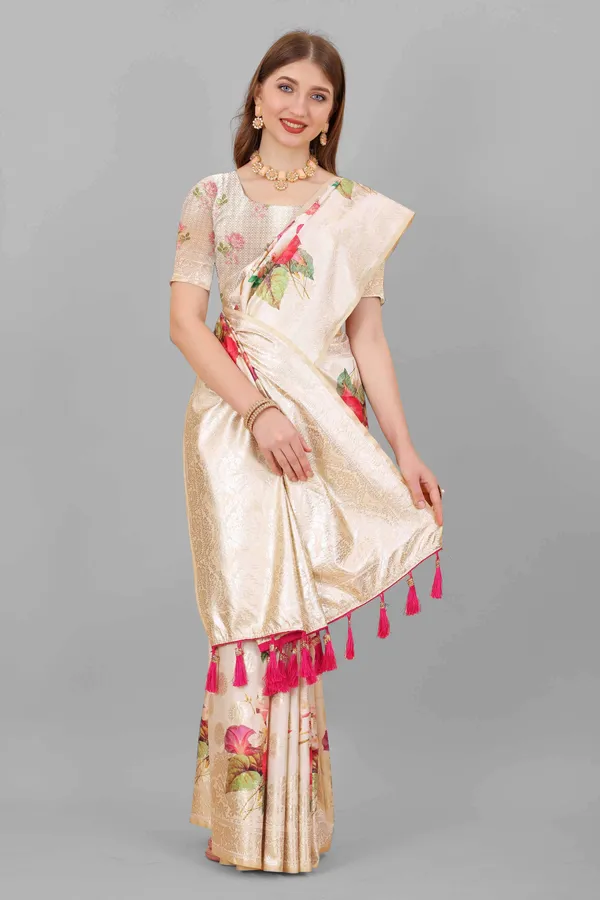 Cream_Amazing_Ethnic_Wear_Gotta_Patti_Weaving_With_Printed_Silk_Traditional_Saree