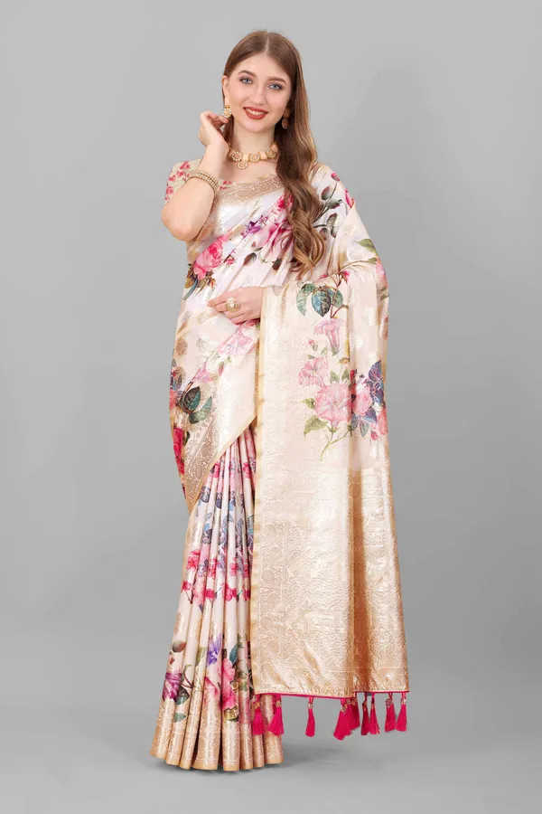 Cream_Amazing_Ethnic_Wear_Gotta_Patti_Weaving_With_Printed_Silk_Traditional_Saree