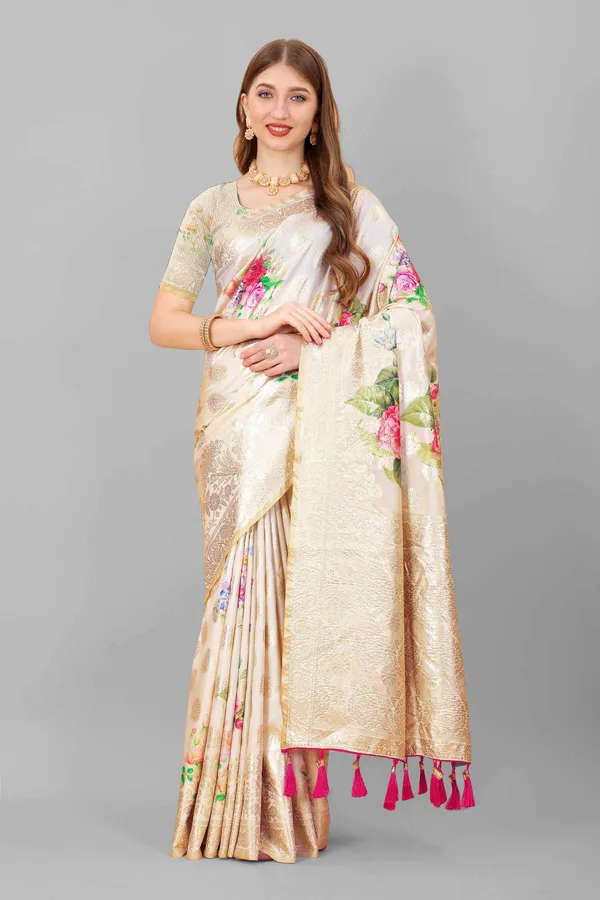 Cream_Amazing_Ethnic_Wear_Gotta_Patti_Weaving_With_Printed_Silk_Traditional_Saree