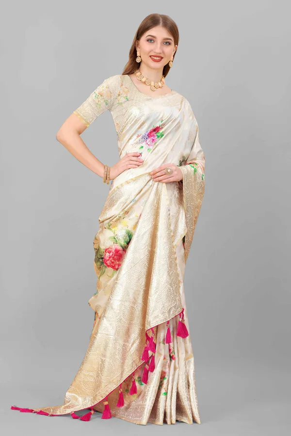 Cream_Amazing_Ethnic_Wear_Gotta_Patti_Weaving_With_Printed_Silk_Traditional_Saree