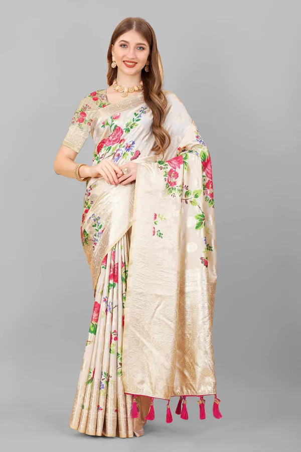 Cream_Amazing_Ethnic_Wear_Gotta_Patti_Weaving_With_Printed_Silk_Traditional_Saree