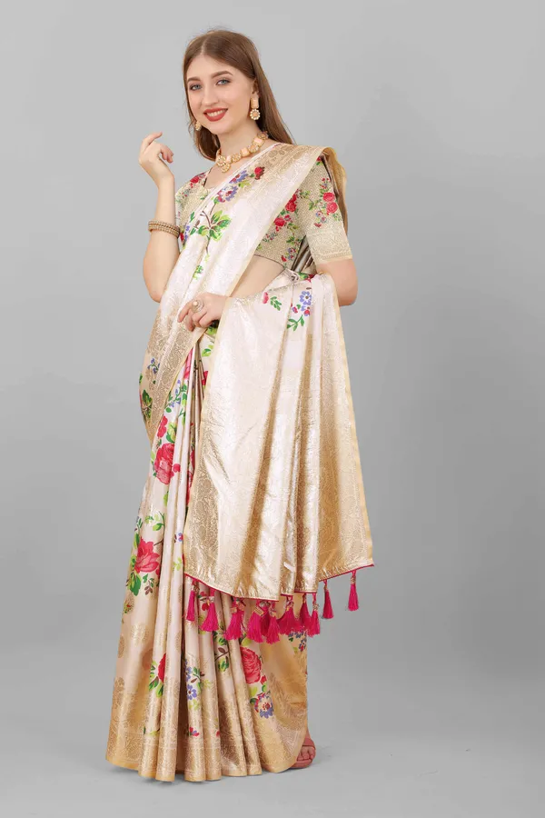 Cream_Amazing_Ethnic_Wear_Gotta_Patti_Weaving_With_Printed_Silk_Traditional_Saree