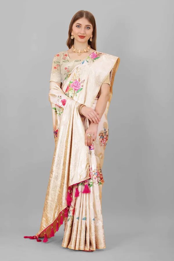 Cream_Amazing_Ethnic_Wear_Gotta_Patti_Weaving_With_Printed_Silk_Traditional_Saree