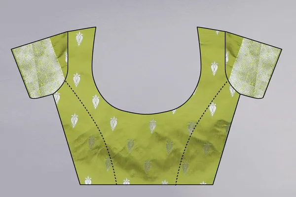 Pista_Weaving_Beautiful_Kanjivaram_Saree_Unstiched_Blouse