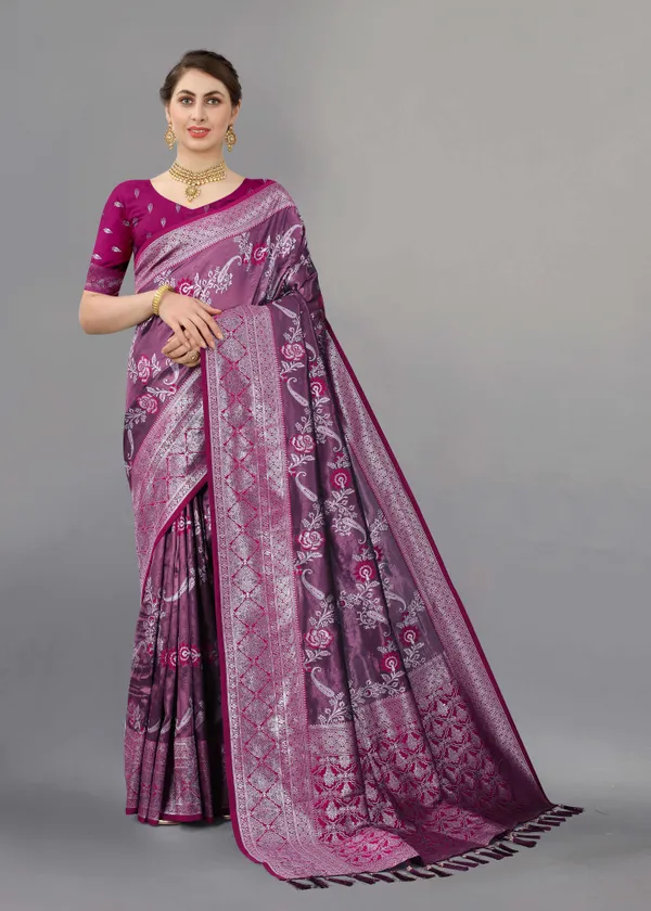 Rani_Weaving_Beautiful_Kanjivaram_Saree_Unstiched_Blouse