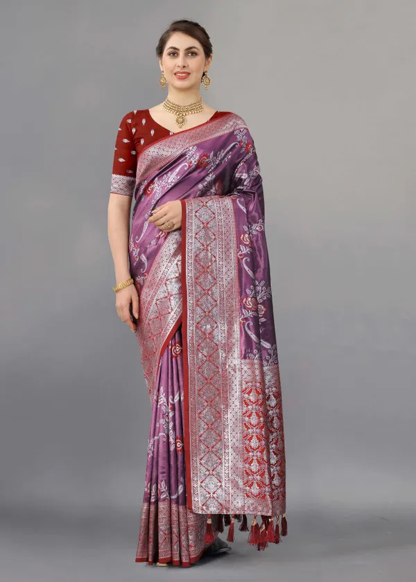 Red_Weaving_Beautiful_Kanjivaram_Saree_Unstiched_Blouse