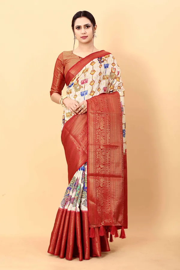 Multicolor_Uppada_Blend_Kalamkari_Digital_Print_Party_Wear_Saree_Unstiched_Blouse