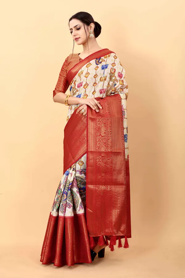 Multicolor_Uppada_Blend_Kalamkari_Digital_Print_Party_Wear_Saree_Unstiched_Blouse