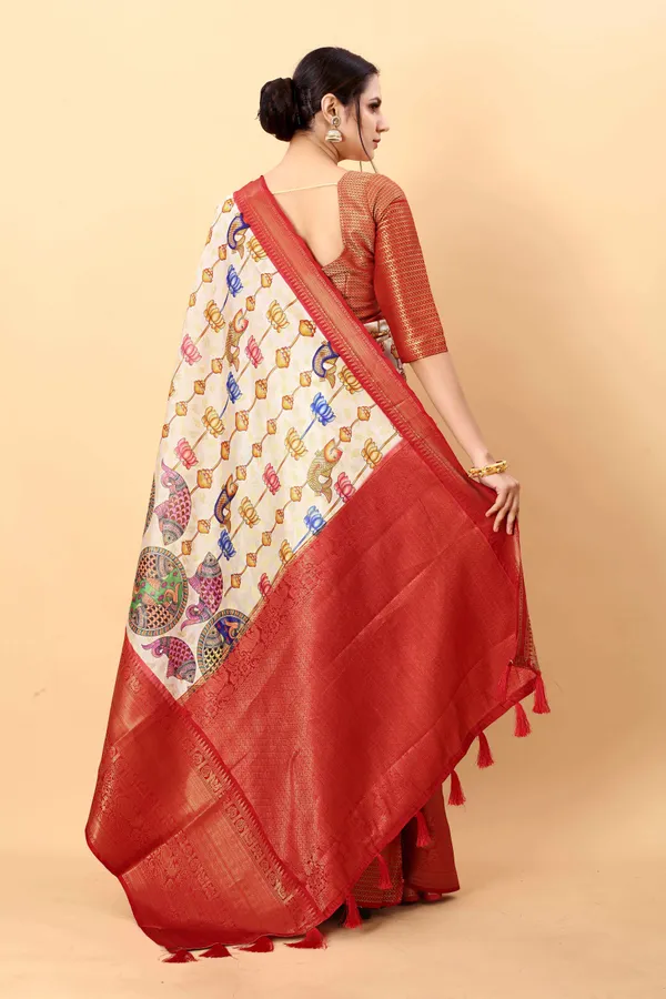 Multicolor_Uppada_Blend_Kalamkari_Digital_Print_Party_Wear_Saree_Unstiched_Blouse