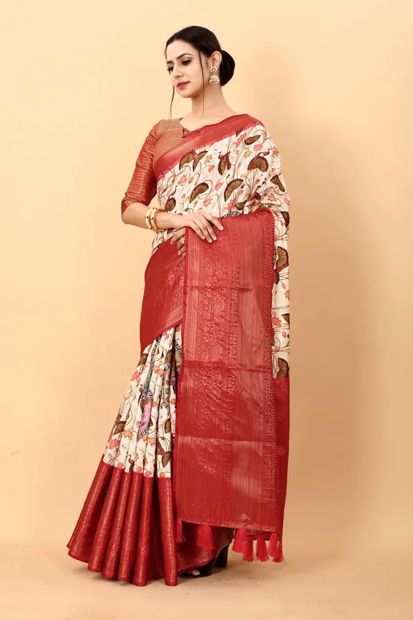 Brown_Printed_Saree_Woven_Bollywood_Silk_Blend_Pure_Silk_Saree_Unstiched_Blouse