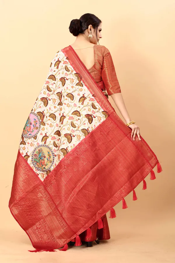 Brown_Printed_Saree_Woven_Bollywood_Silk_Blend_Pure_Silk_Saree_Unstiched_Blouse