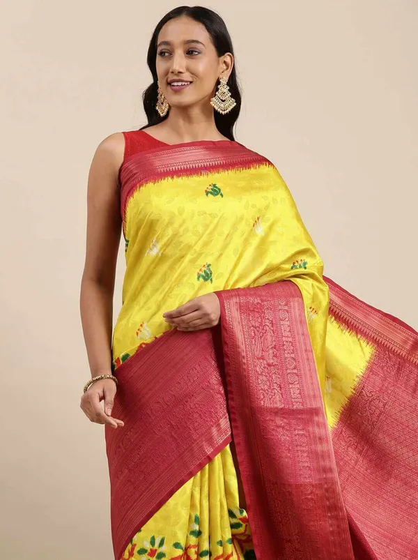 Multicolortraditional_Printed_Tassels_Saree_Unstiched_Blouse