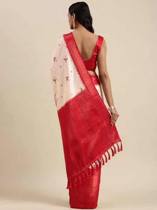 Multicolortraditional_Printed_Tassels_Saree_Unstiched_Blouse