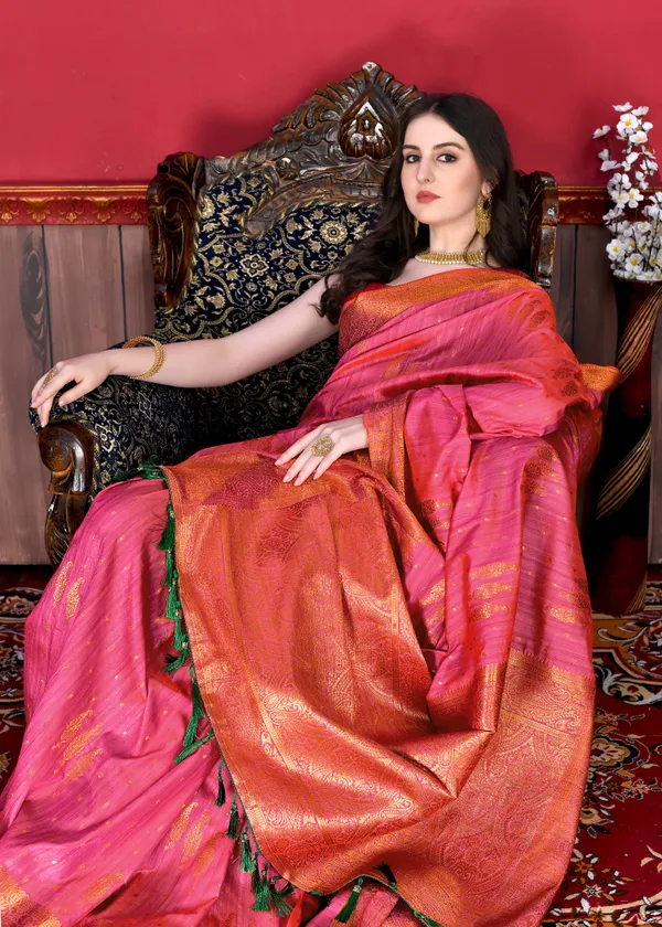 Rani_Pink_Katan_Silk_With_Beautiful_Copper_Zari_Weaving_Pallu_With_Zari_Weaving_Border_Saree