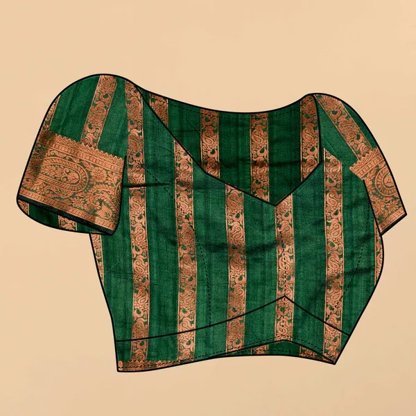 Green_Katan_Silk_With_Beautiful_Copper_Zari_Weaving_Pallu_With_Zari_Weaving_Border_Saree