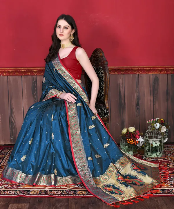 Navy_Blue_Art_Silk_With_Beautiful_Zari_&_Meenakari_Weaving_Pallu_With_Zari_Weaving_Border_Saree