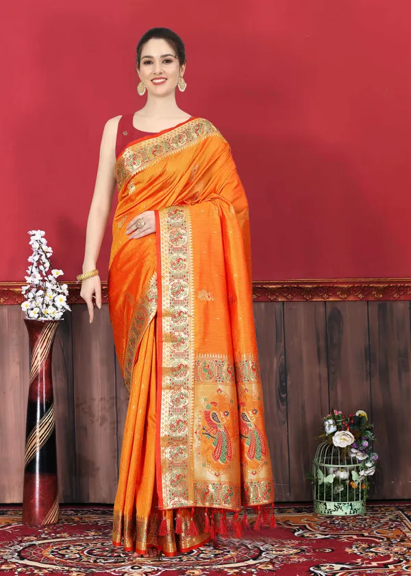 Yellow_Art_Silk_With_Beautiful_Zari_&_Meenakari_Weaving_Pallu_With_Zari_Weaving_Border_Saree