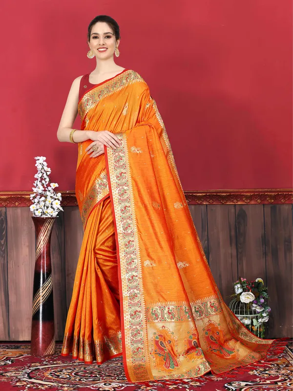 Yellow_Art_Silk_With_Beautiful_Zari_&_Meenakari_Weaving_Pallu_With_Zari_Weaving_Border_Saree