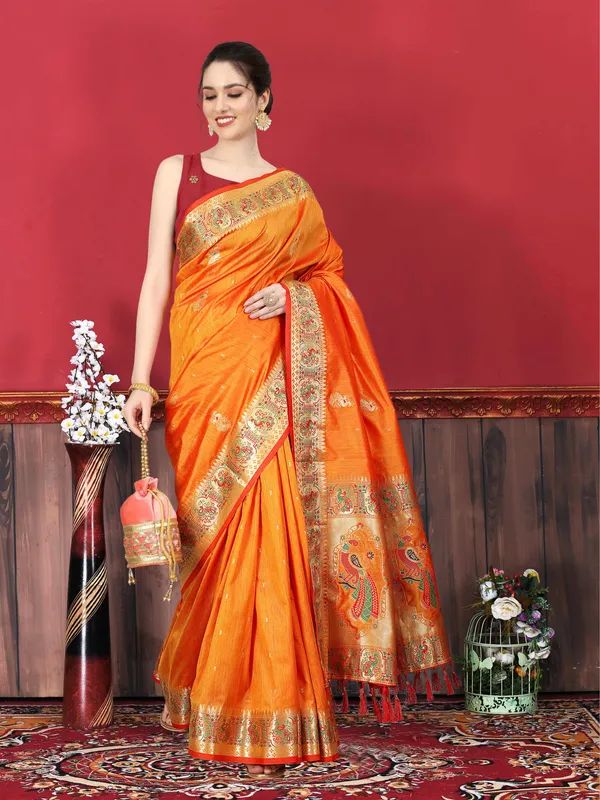 Yellow_Art_Silk_With_Beautiful_Zari_&_Meenakari_Weaving_Pallu_With_Zari_Weaving_Border_Saree