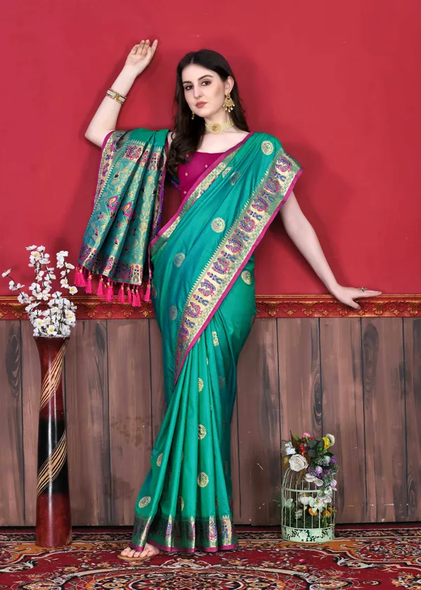 Rama_Art_Silk_With_Beautiful_Zari_&_Meenakari_Weaving_Border