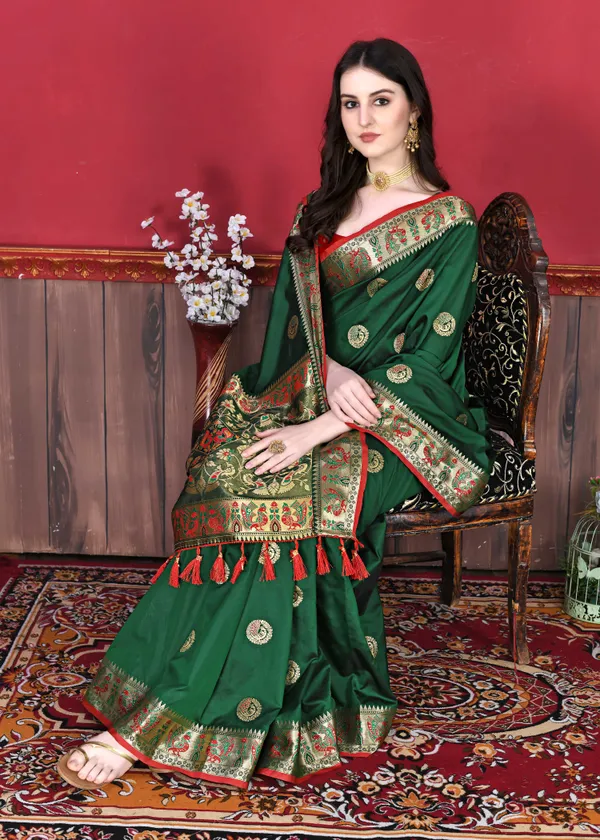 Green_Art_Silk_With_Beautiful_Zari_&_Meenakari_Weaving_Pallu_With_Zari_Weaving_Border_Saree