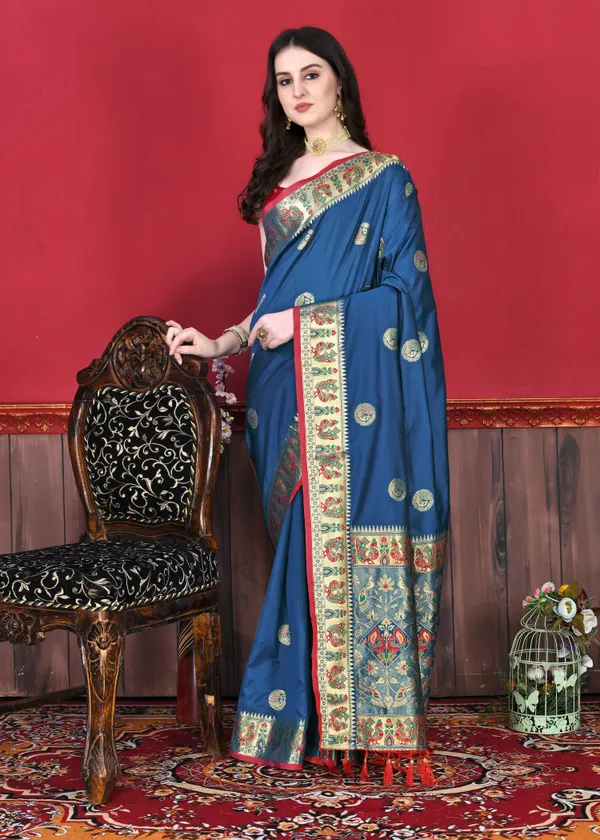 Blue_Art_Silk_With_Beautiful_Zari_&_Meenakari_Weaving_Pallu_With_Zari_Weaving_Border_Saree