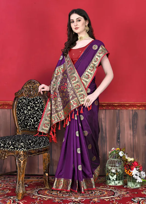 Dark_Purple_Weaved_Zari_Silk_Broad_Border_Saree