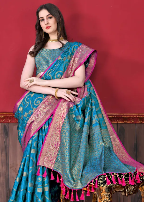 Blue_Soft_Silk_Fully_Weaving_Saree_Unstiched_Blouse