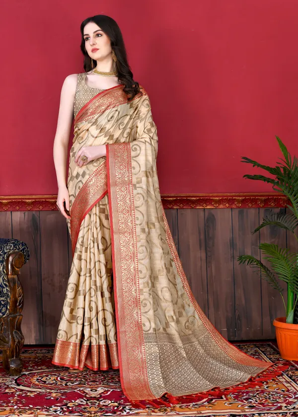Creamsoft_Silk_For_Beautiful_Fully_Weaving_Saree_Unstiched_Blouse