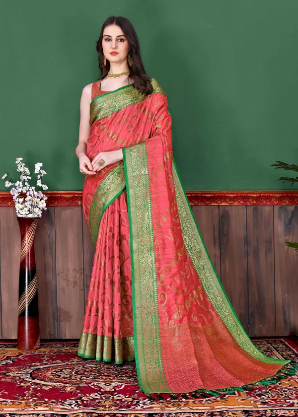 Red_Soft_Silk_Beautiful_Fully_Weaving_Saree_Unstiched_Blouse