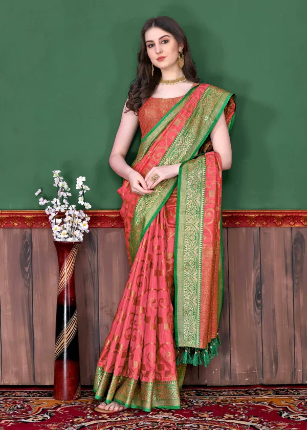 Red_Soft_Silk_Beautiful_Fully_Weaving_Saree_Unstiched_Blouse