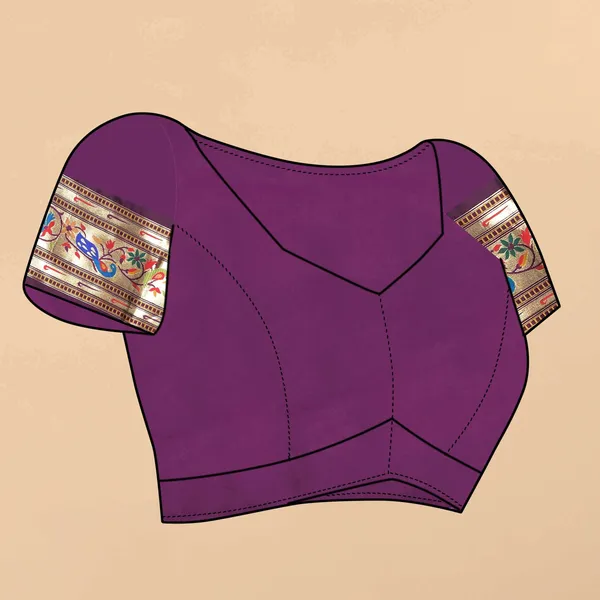 Wine_Silk_Beautiful_Paithani_Weaving_Pallu_Saree_&_Unstiched_Blouse