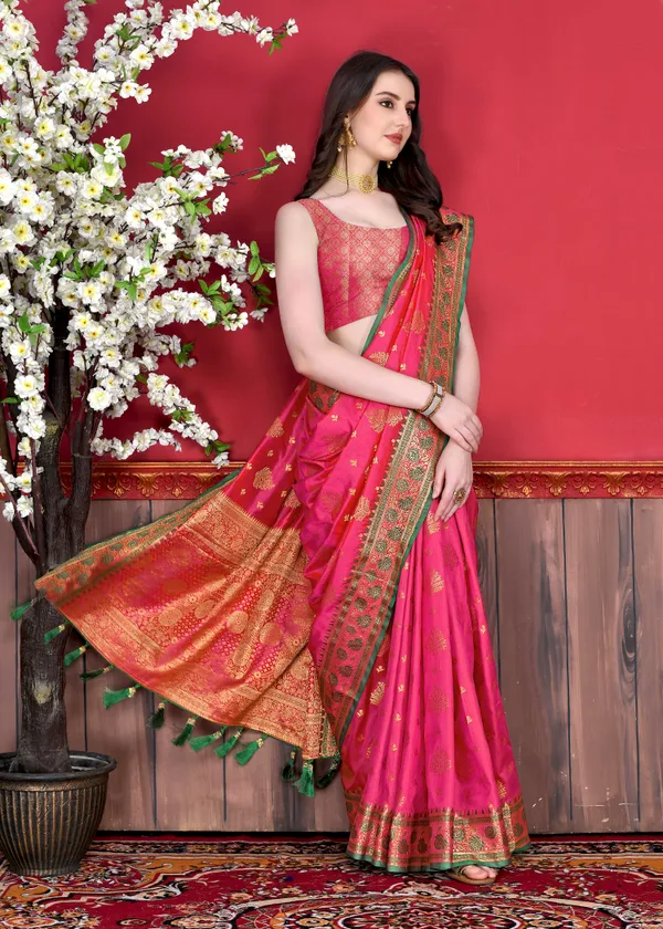 Pink_Soft_Katan_Silk_With_Beautiful_Zari_Weaving_Pallu_With_Zari_Weaving_Border_Saree