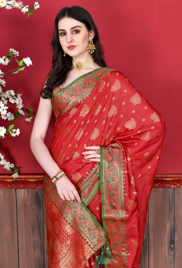 Red_Soft_Katan_Silk_With_Beautiful_Zari_Weaving_Pallu_With_Zari_Weaving_Border_Saree