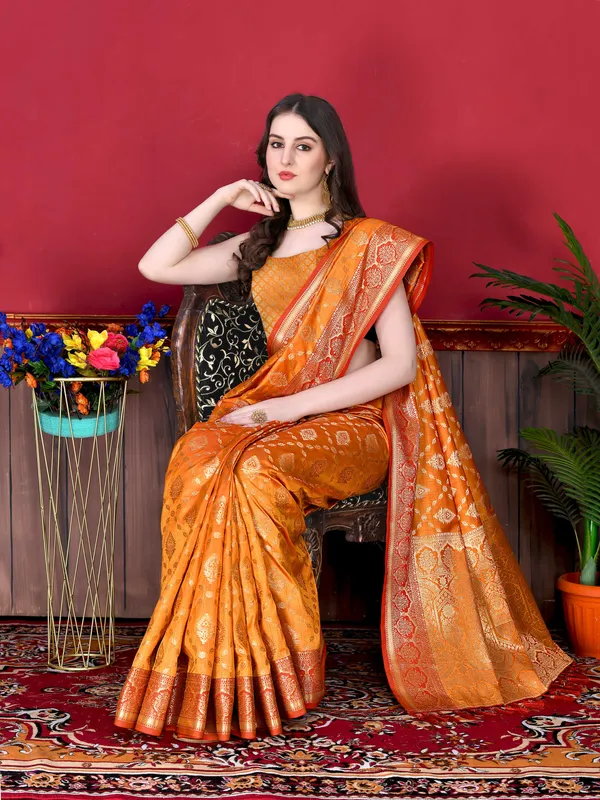 Mustard(Yellow)_Soft_Katan_Silk_With_Beautiful_Zari_Weaving_Pallu_With_Zari_Weaving_Border_Saree