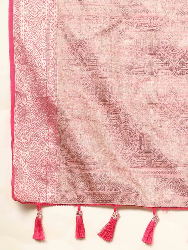 Pink_Katan_Silk_With_Zari_Weaving_Rich_Pallu_And_Contrast_Weaving_Small_Border_Saree